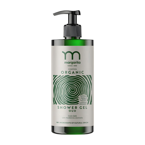 Margarita Organic Oud Shower Gel bottle on a white background