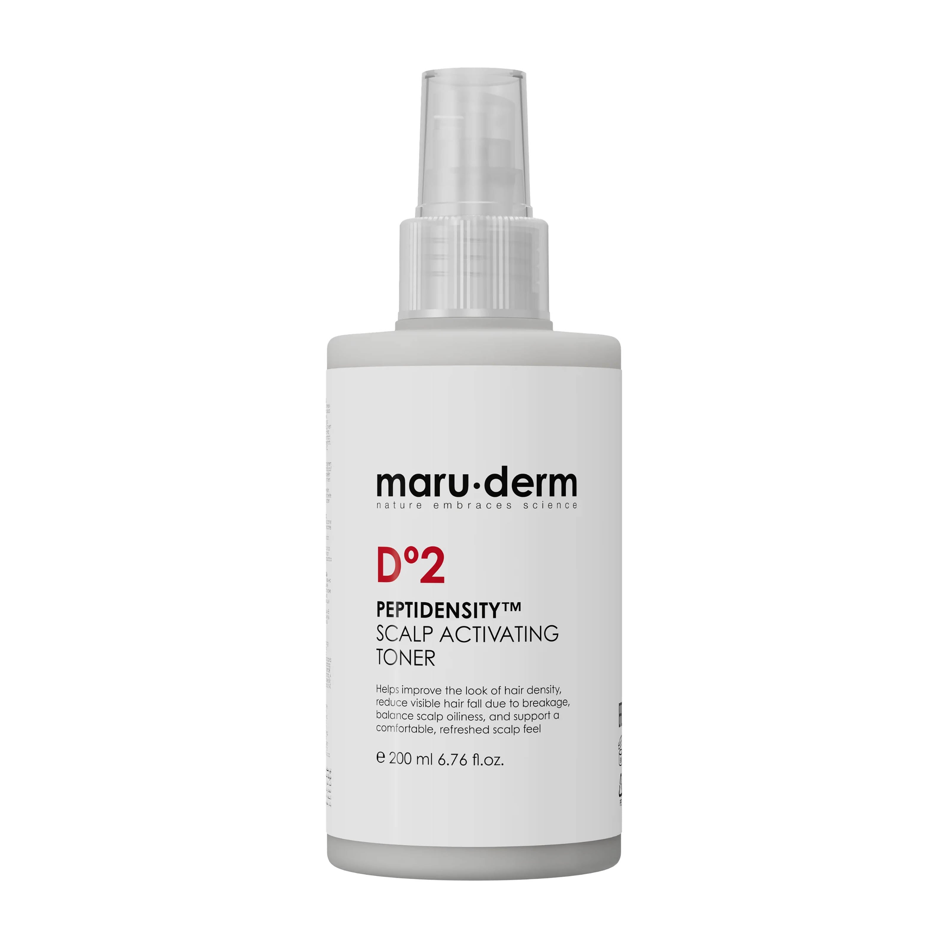 Maruderm Peptidensity Scalp Activating Toner bottle on a white background