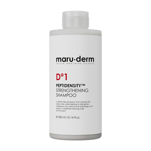 Maruderm Peptidensity Strengthening Shampoo bottle on a white background