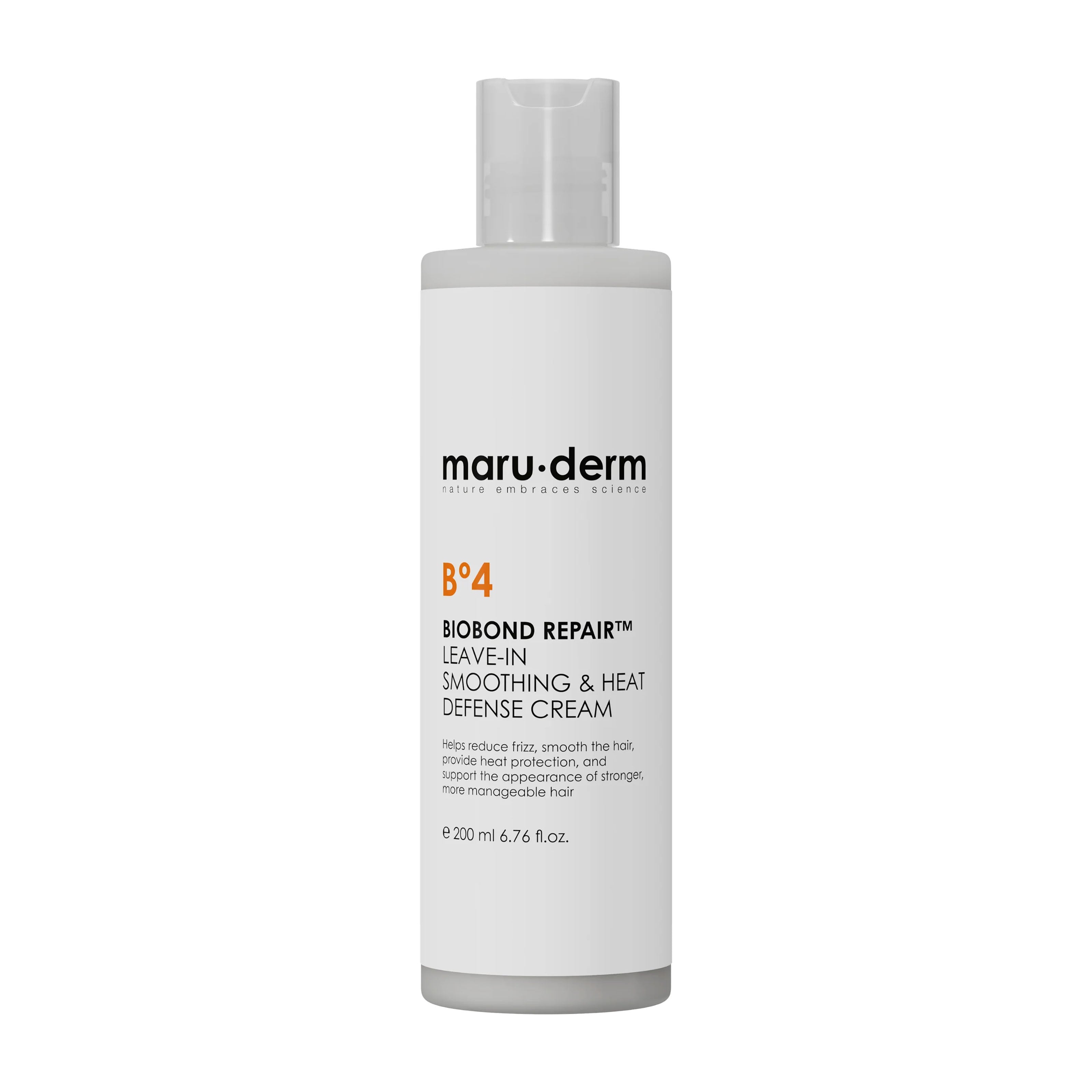 Maruderm Biobond Repair leave-in smoothing and heat defense cream bottle on a white background