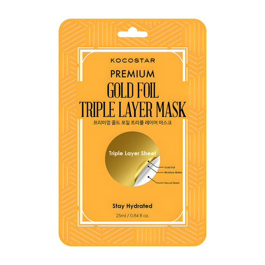 Kocostar Premium Gold Foil triple layer sheet mask, 1 Count