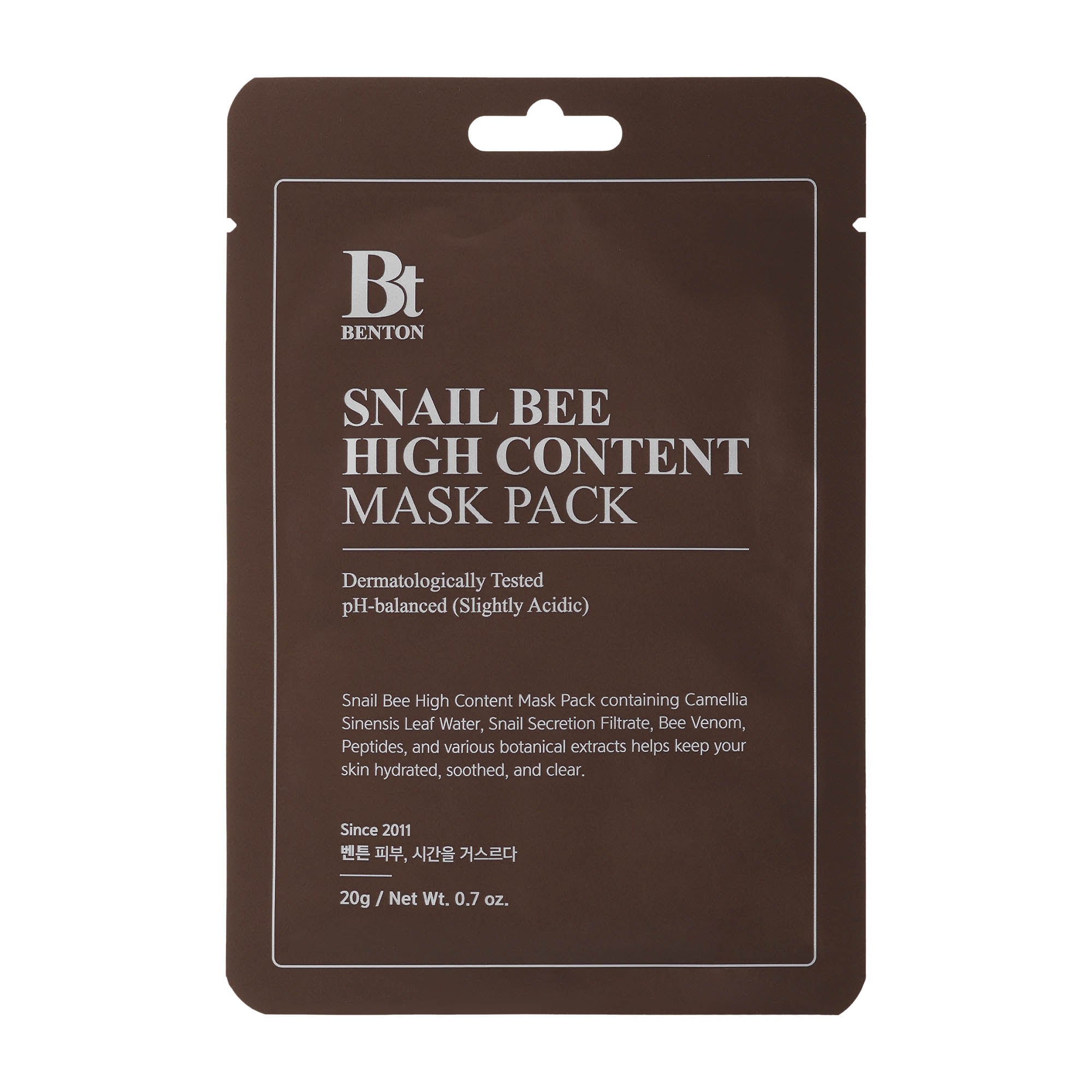 Benton Snail Bee Masque haute teneur, 20 g