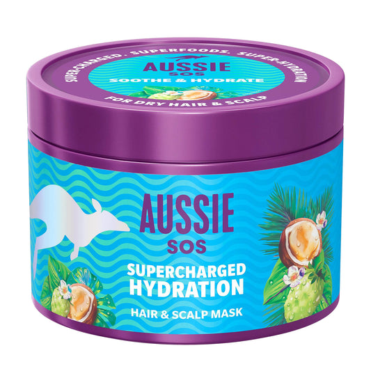 Aussie SOS Supercharged hydration hair & scalp mask, 500 mL