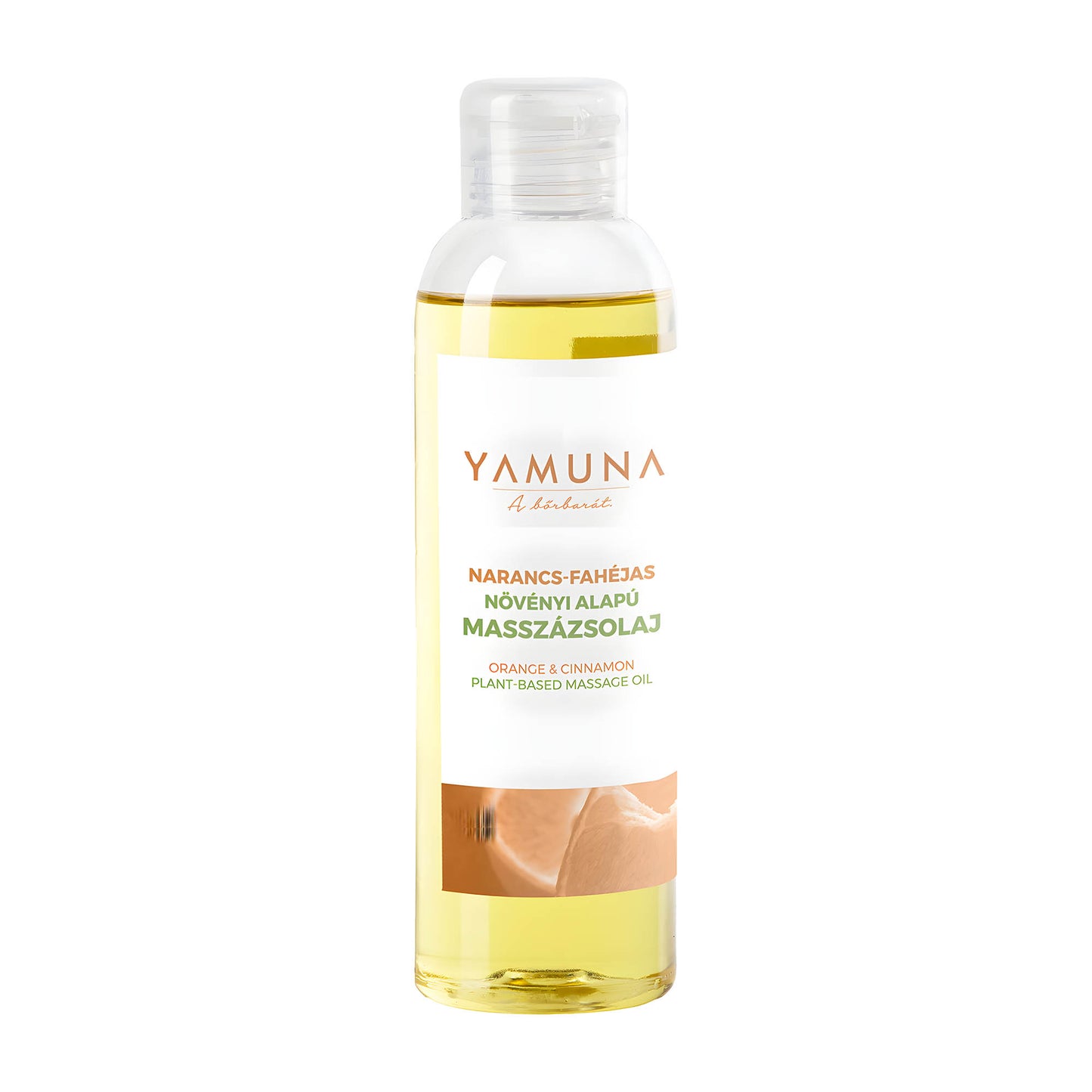 Yamuna Orange-Cinnamon plant-based massage oil, 250 mL