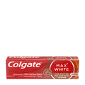 Colgate Max White Toothpaste for Coffee, Tea & Wine packaging on a white background.