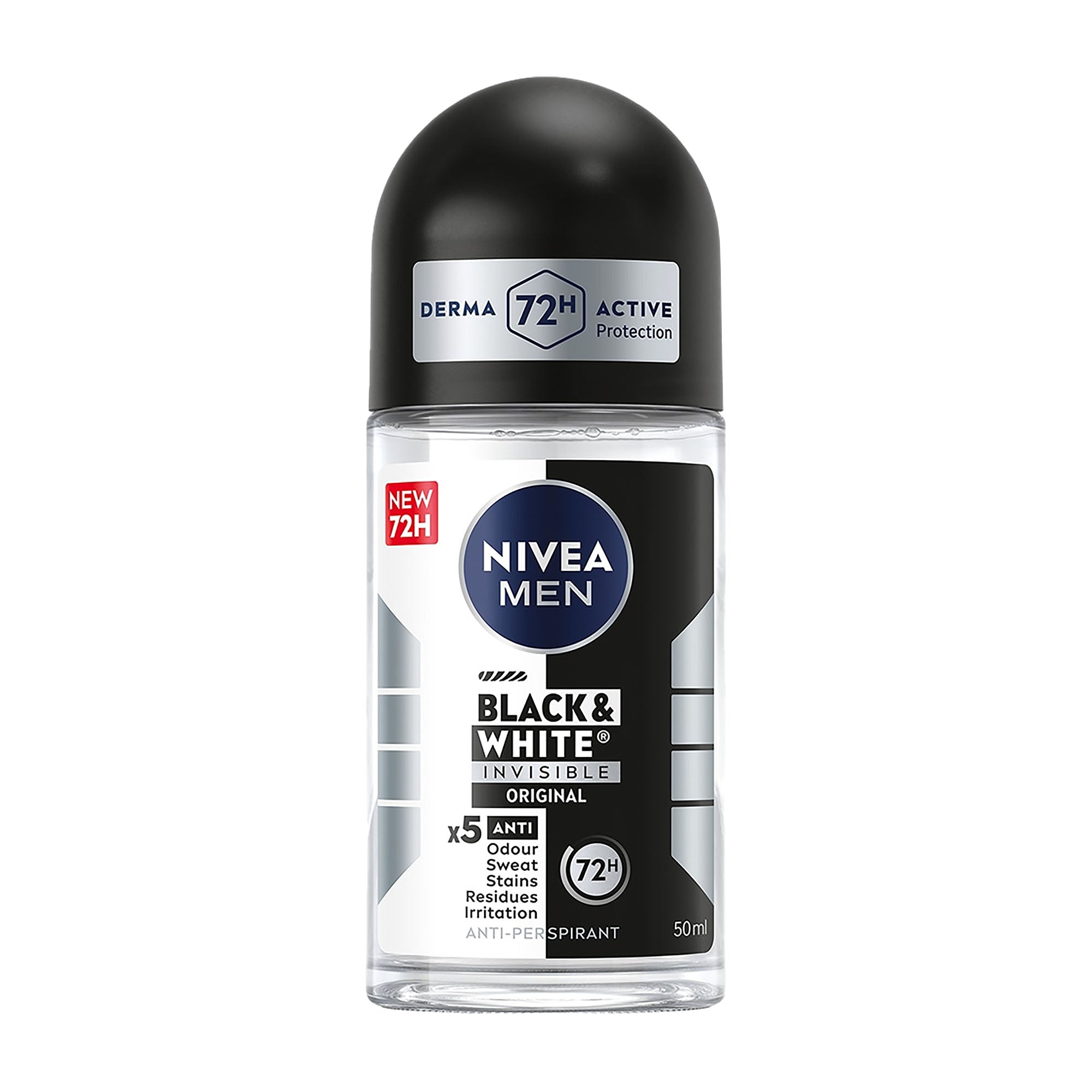 Nivea Men Black & White Invisible original 72h anti-perspirant roll-on, 50 mL