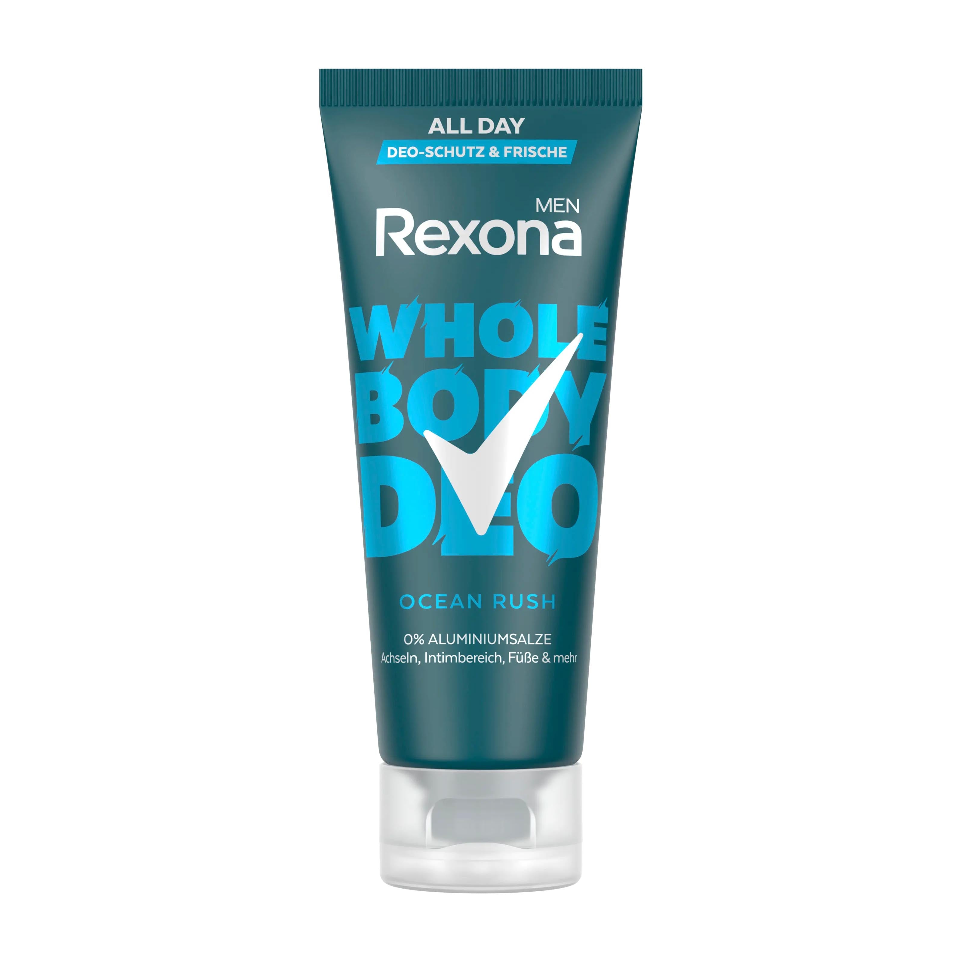 Rexona men Whole Body Deo Ocean Rush deo cream tube on a white background