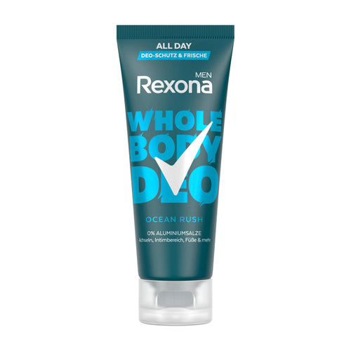 Rexona men Whole Body Deo Ocean Rush deo cream tube on a white background