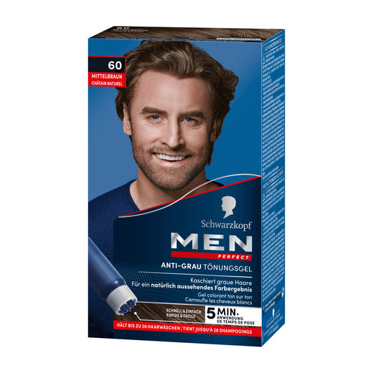 Schwarzkopf Men Perfect 60 Mittelbraun Intensivtönung Anti-Grau-Gel