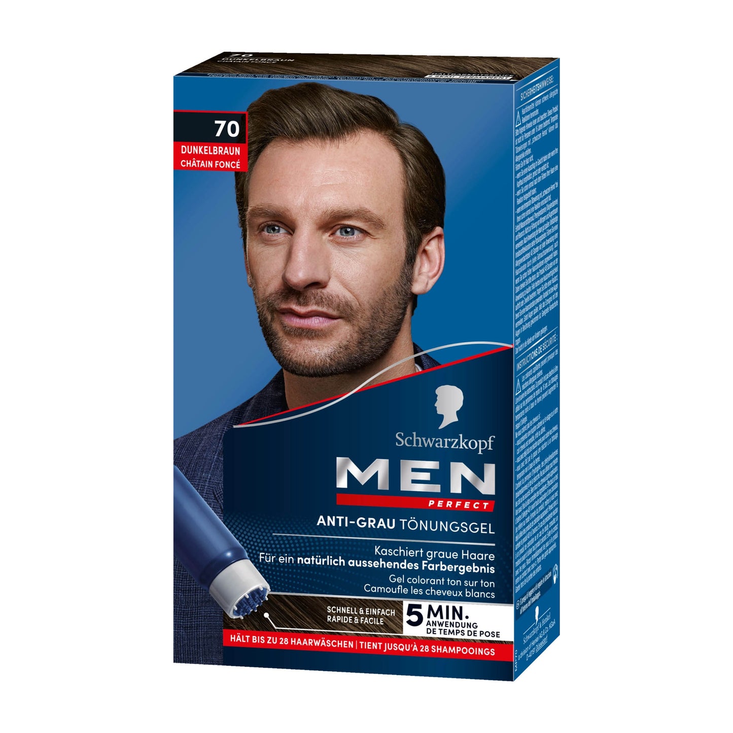 Schwarzkopf Men Perfect 70 Dunkelbraun Intensivtönung Anti-Grau-Gel