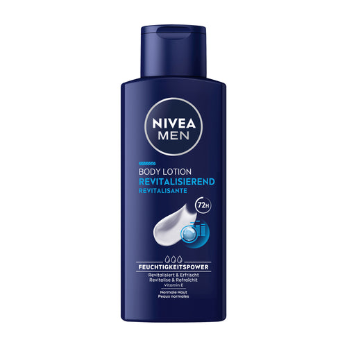 Nivea Men Revitalizing body lotion bottle on a white background
