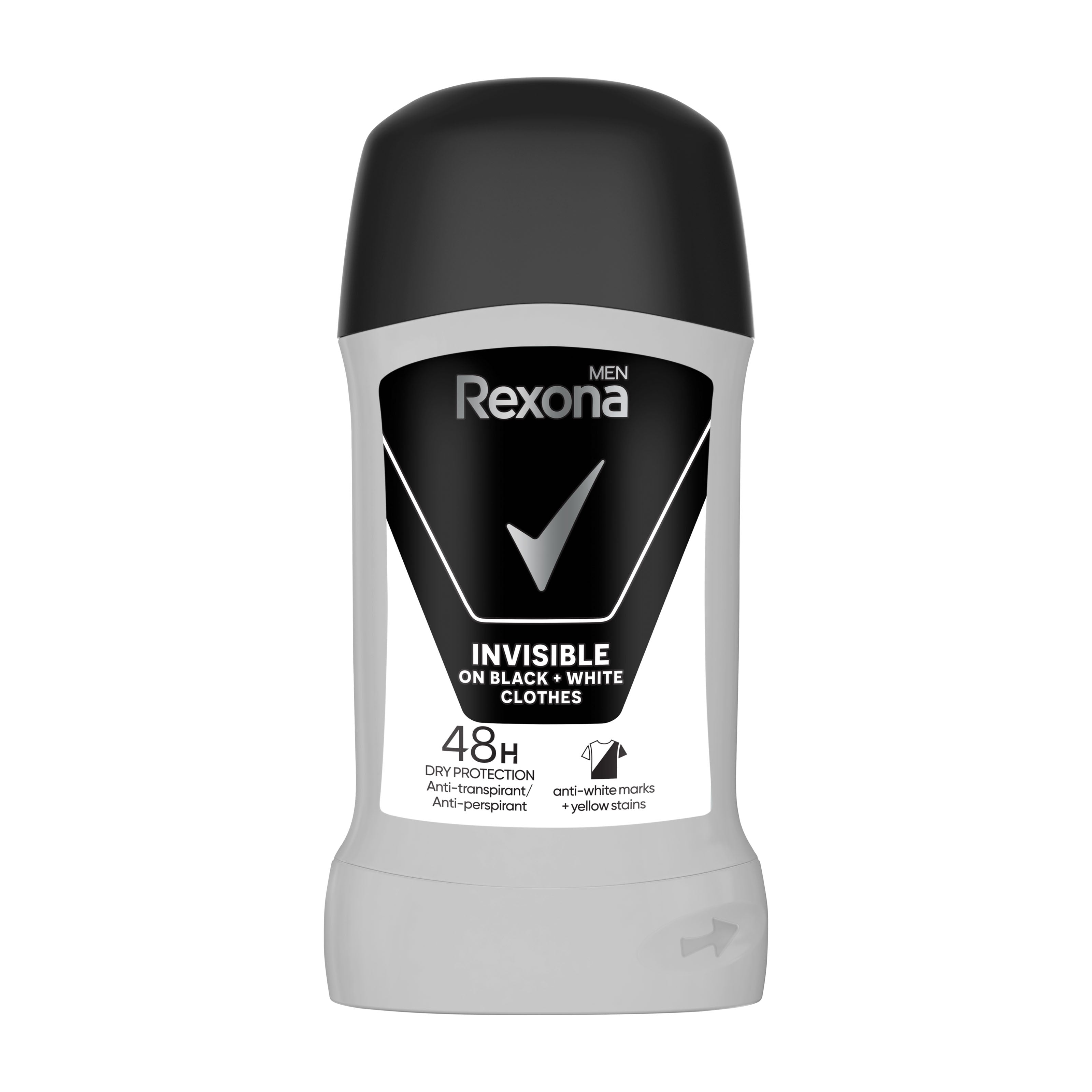 Rexona Men Invisible anti-perspirant stick on a white background