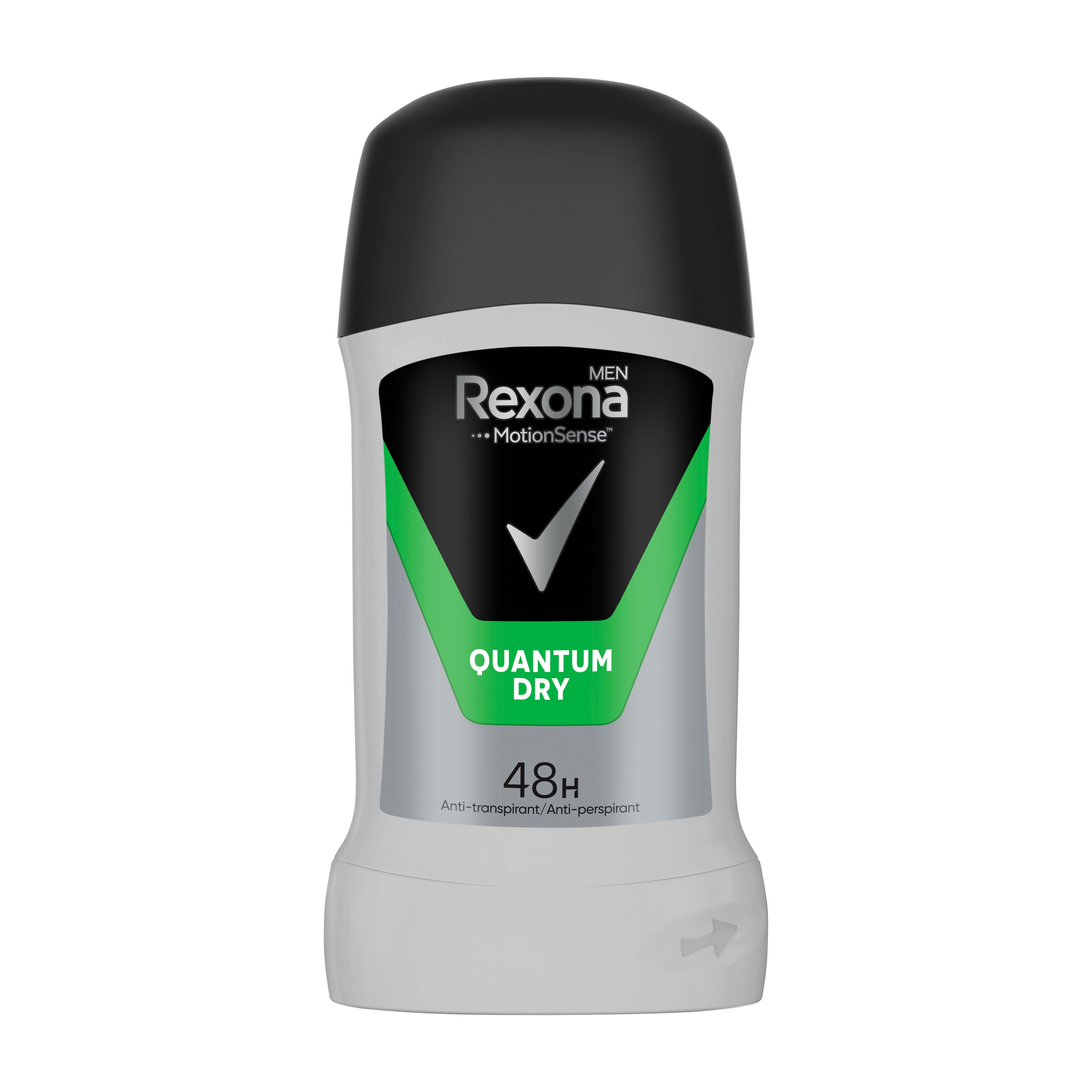 Rexona Men Quantum Dry anti-perspirant stick on a white background