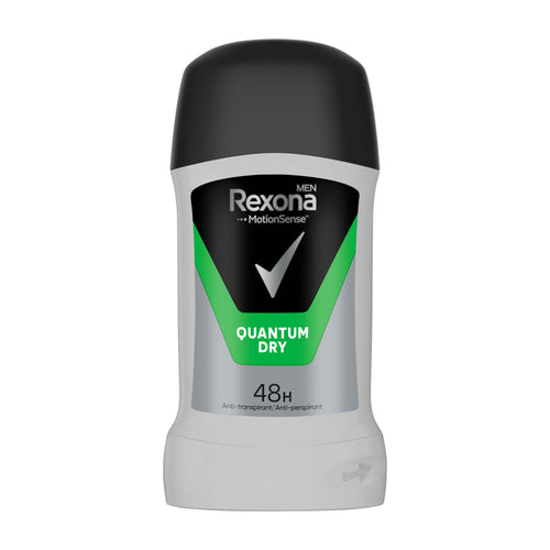 Rexona Men Quantum Dry anti-perspirant stick on a white background