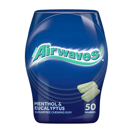 Airwaves Menthol & Eucalyptus Chewing Gum, 50 Count