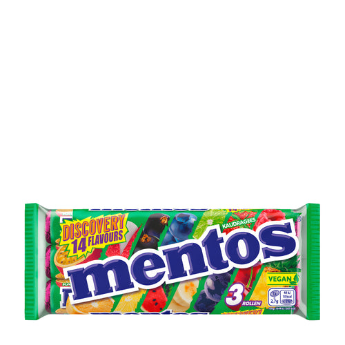 Mentos Discovery candy package with colorful design on a white background