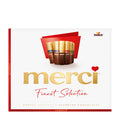 Merci Finest Selection chocolate packaging with Storck logo on a white background