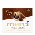 Box of Storck merci Intense Selection chocolates on a white background