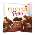Packaging of merci Petits Dark Milk pralines with visible brand name.