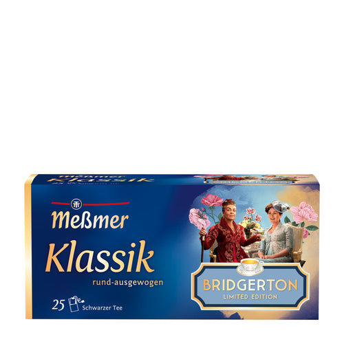 Messmer Classic tea box with Bridgerton theme on a white background