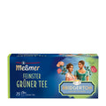Bridgerton themed Messmer Finest Green Tea box featuring two women and flowers on a white background
