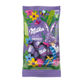 Milka Alpine Milk Chocolate Eggs packaging with a bunny and flowers on a white background