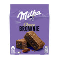 Packaging of Milka Choco Brownie showing the product name and images of chocolate brownies with visible milk chocolate pieces.