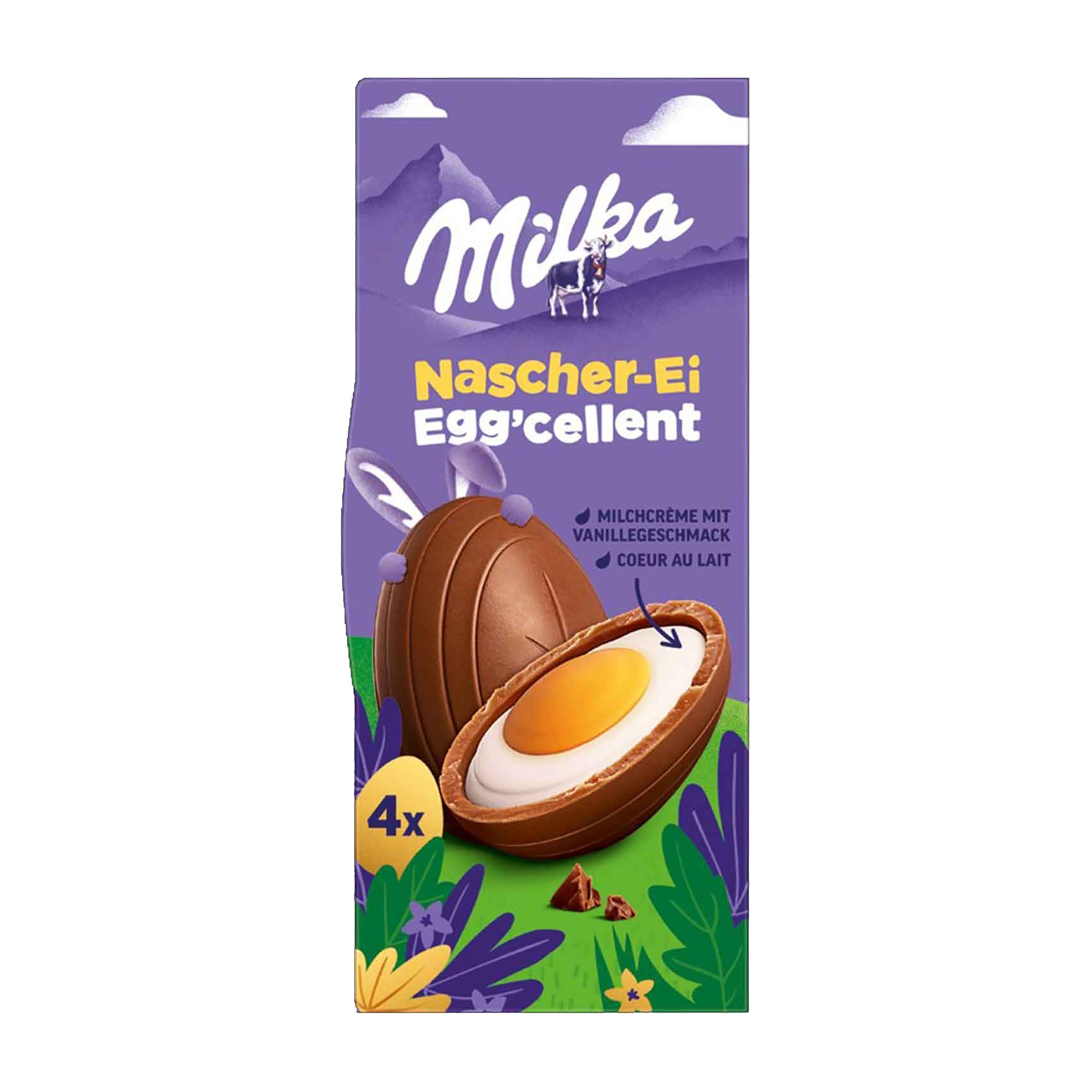 Milka Nascher-Ei Egg'cellent packaging on a white background.