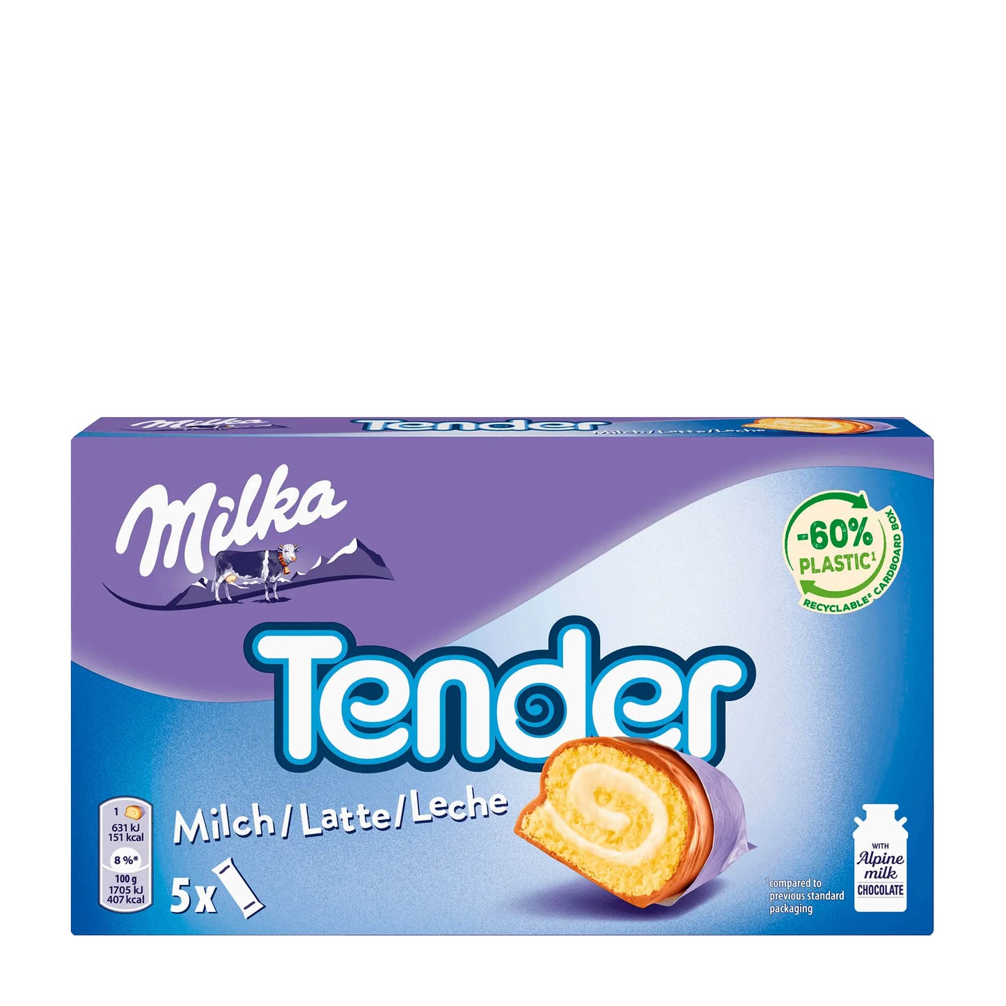 Milka Tender Milchkeks-Rollen, 5x 37 g