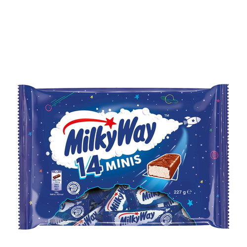Milky Way Minis packaging on a white background