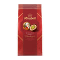 Red package of Mirabell Mozartkugeln pralines with branding and product illustration on a white background