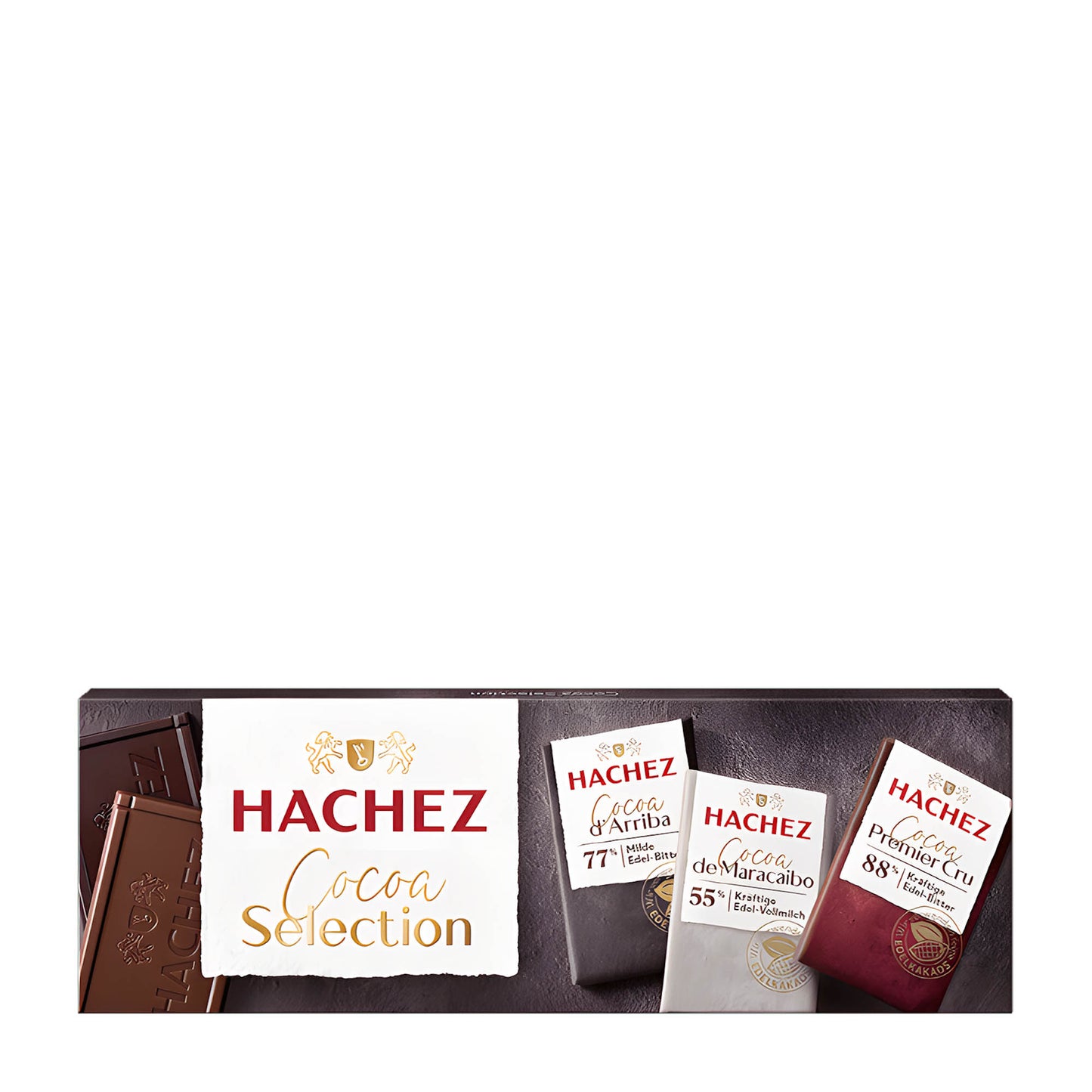 Hachez Cocoa Selection dunkle und Milchschokoladenriegel, 75 g