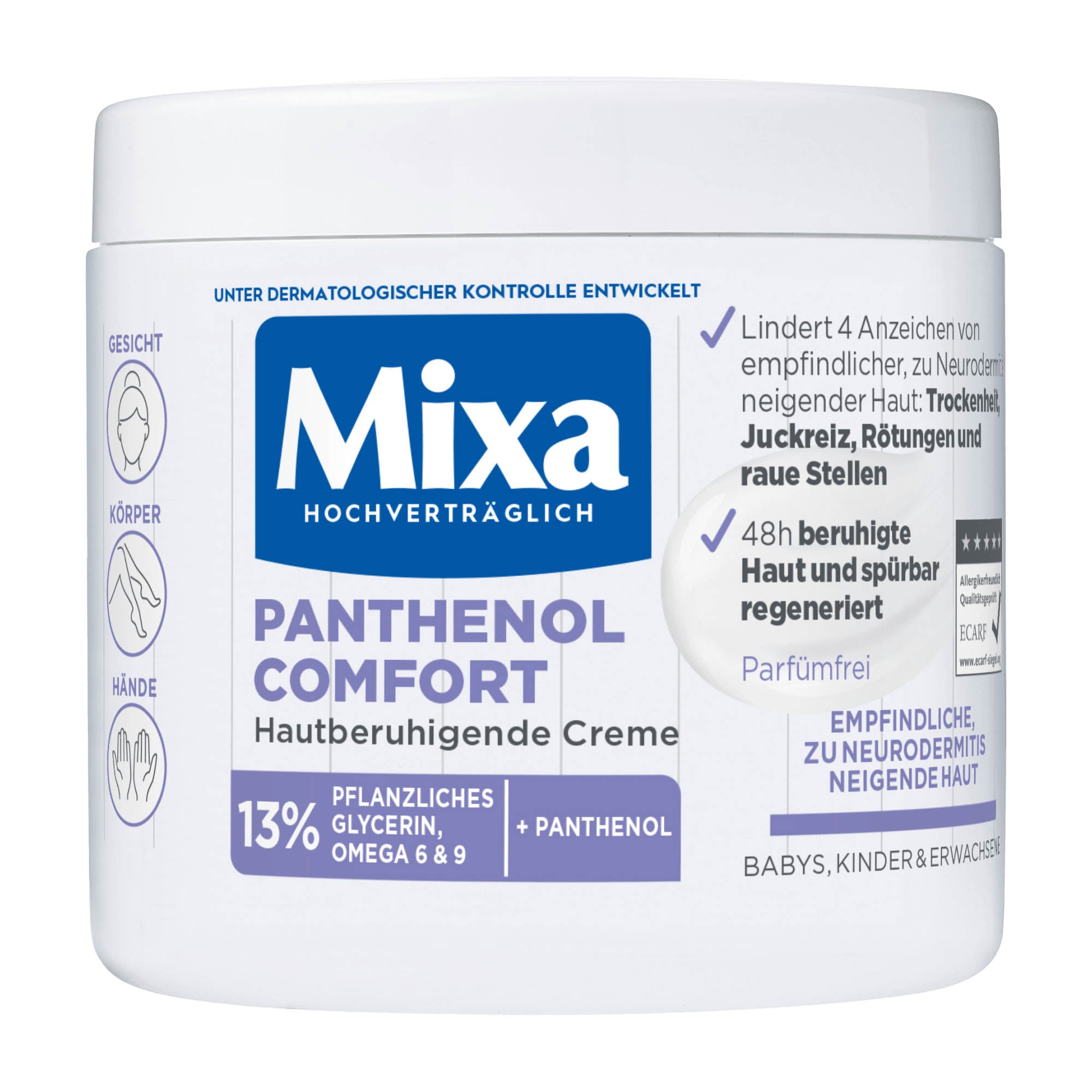 Mixa Panthenol Comfort beruhigende Körpercreme, 400 ml