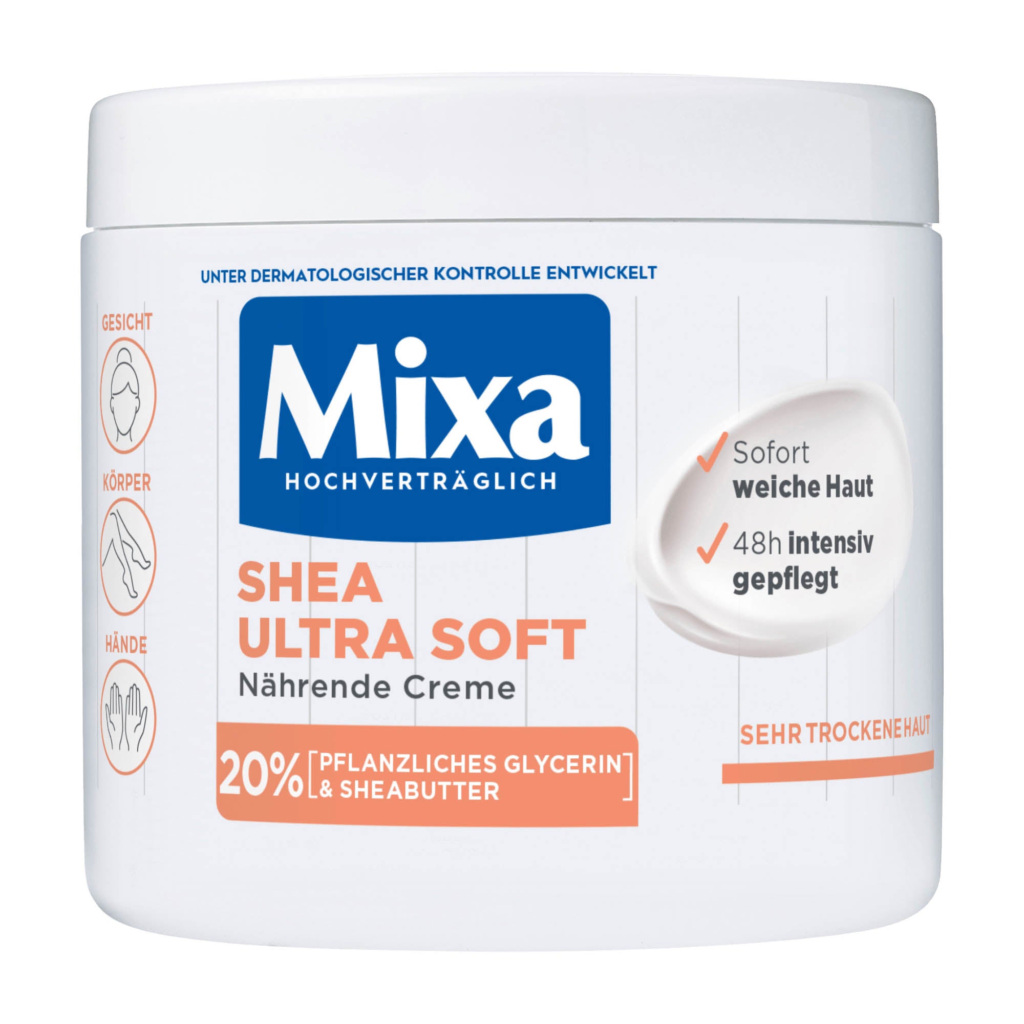 Mixa Shea Ultra Soft pflegende Körpercreme, 400 ml