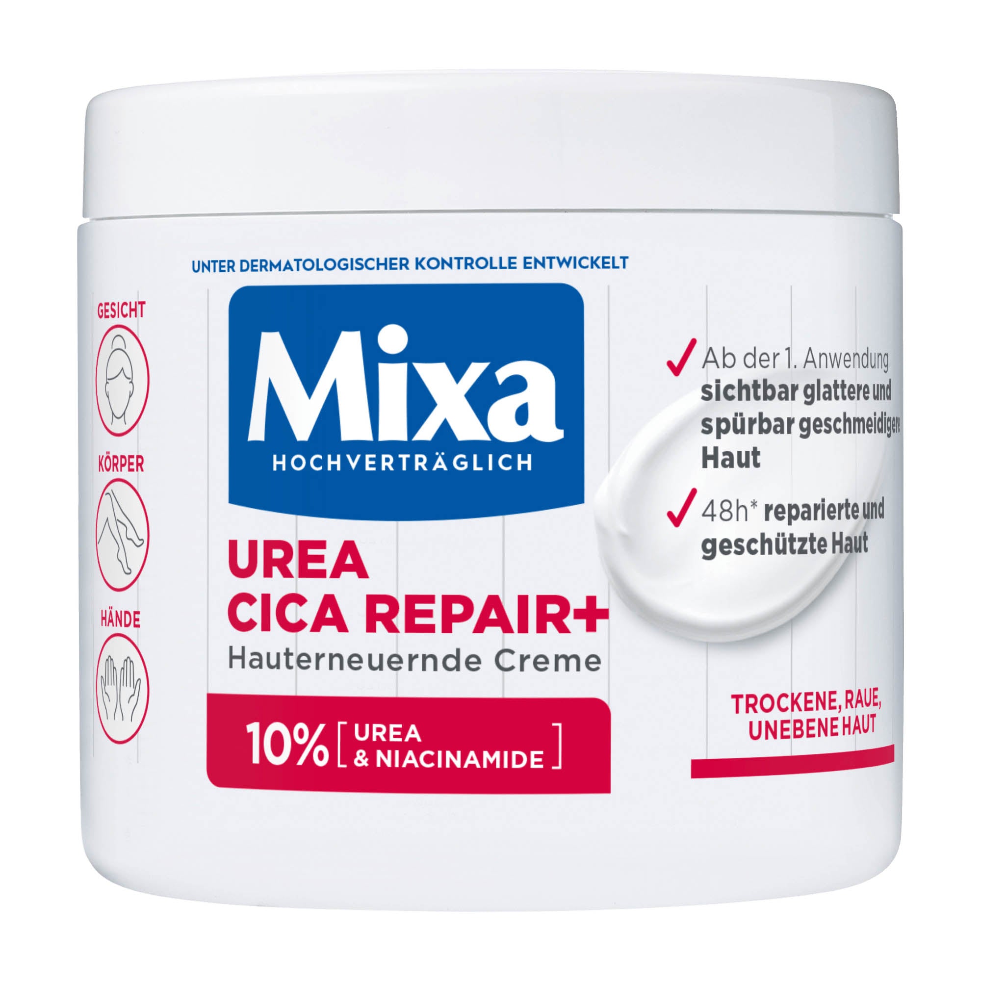Mixa Urea Cica Repair+ erneuernde Körpercreme, 400 ml