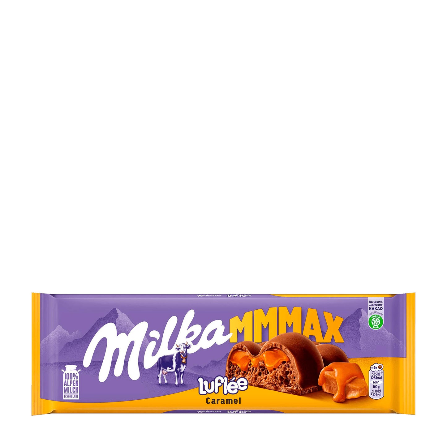 Milka MMMAX Luflée Caramel Milk Chocolate Bar, 250 g