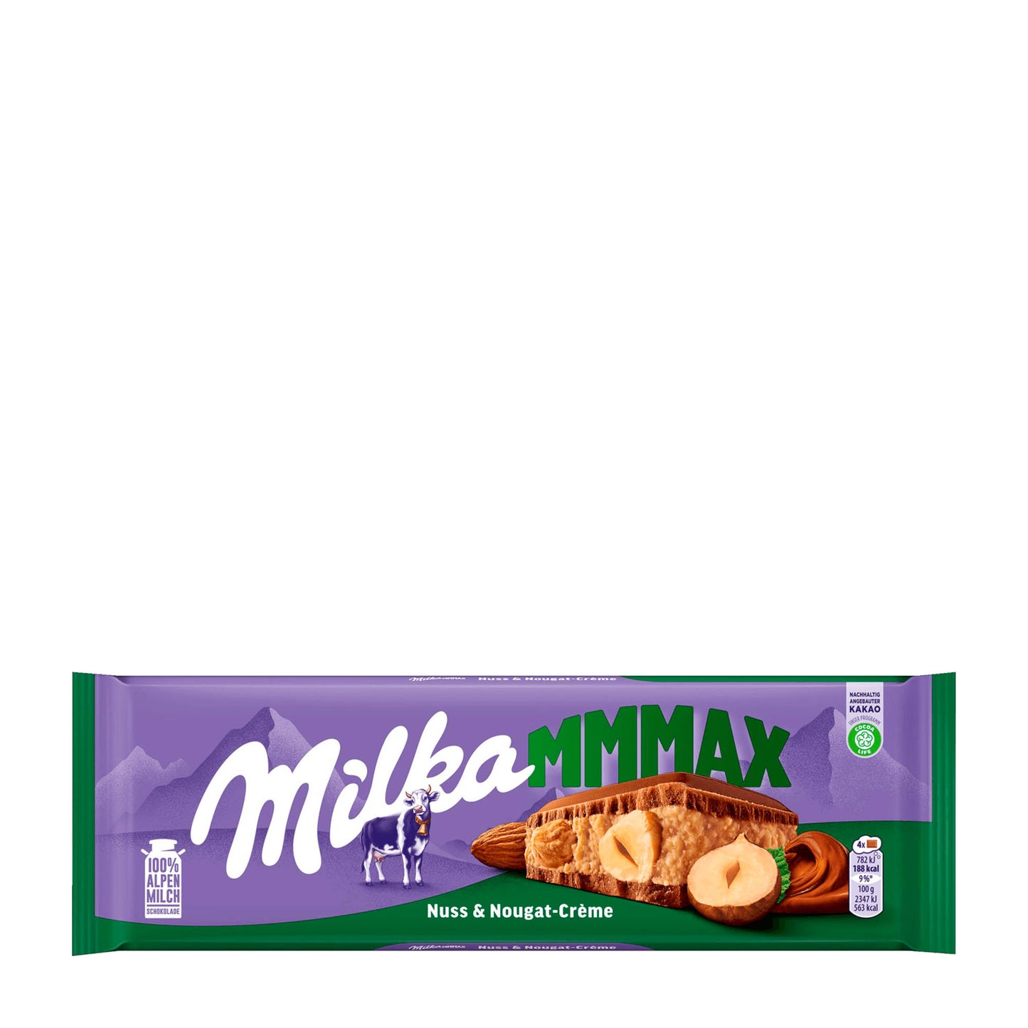 Milka MMMAX Nut & Nougat Creme Milk Chocolate Bar, 300 g