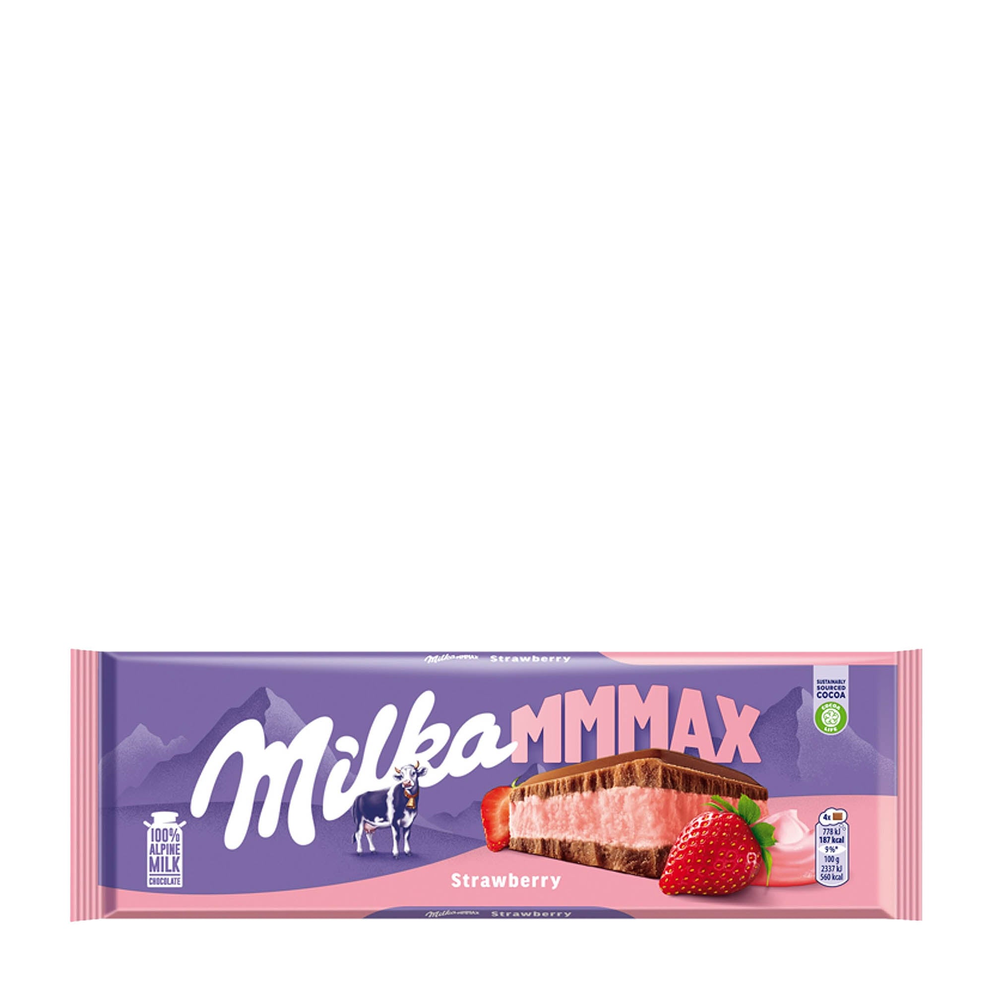 Milka MMMAX Fraise Tablette de chocolat au lait, 300 g