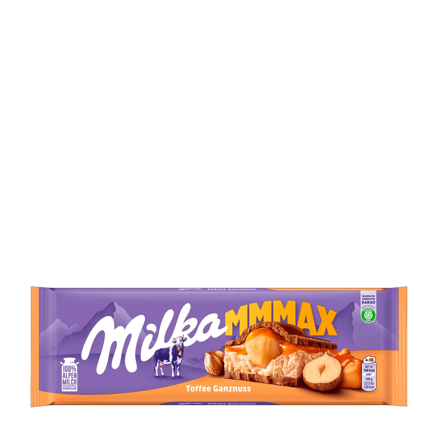 Milka MMMAX Toffee Whole Nuts Milk Chocolate Bar, 300 g