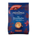 Movenpick coffee pod packaging with blue background and red leaves