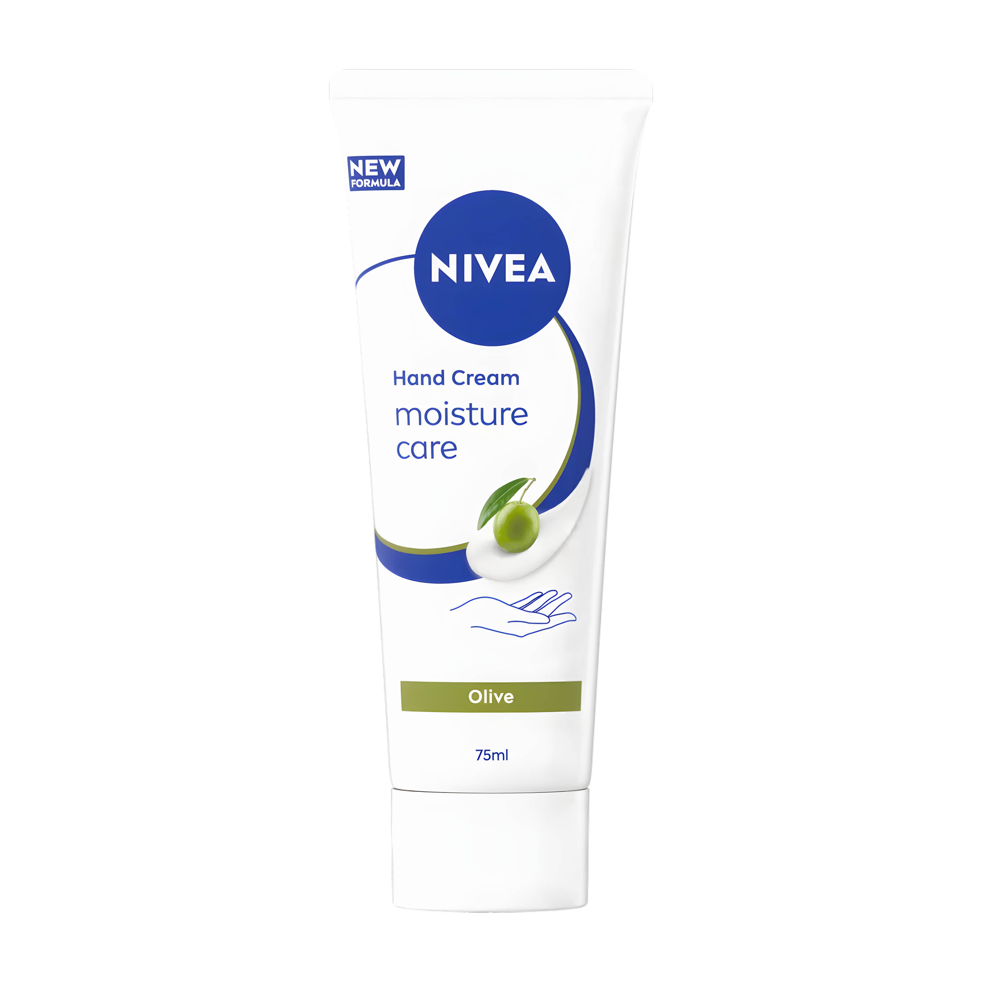 Nivea Moisture Care hand cream tube with aloe vera on a white background