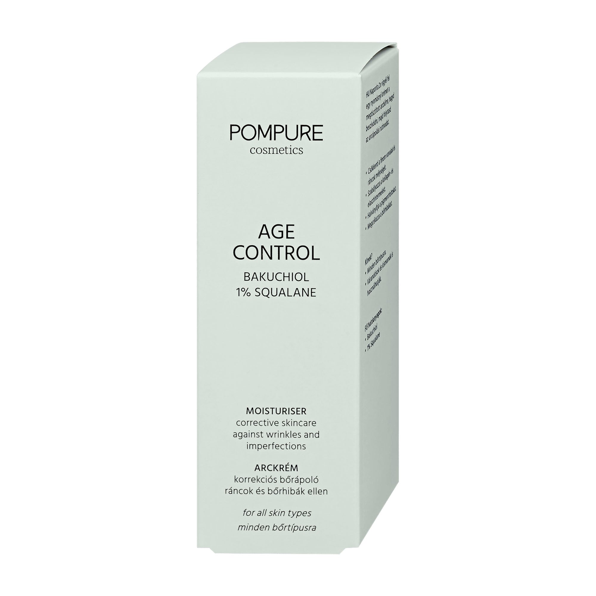 Pompure Age Control Moisturizer packaging on a white background.