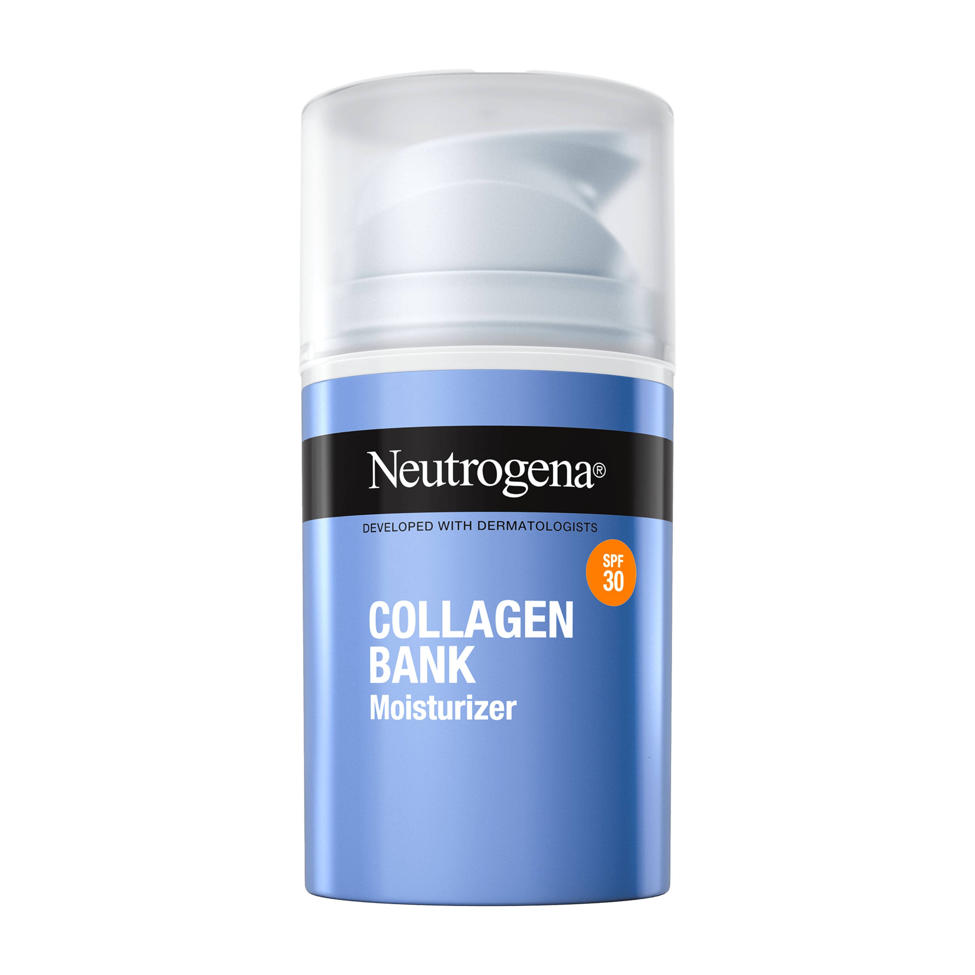 Neutrogena Collagen Bank Moisturizer bottle on a white background