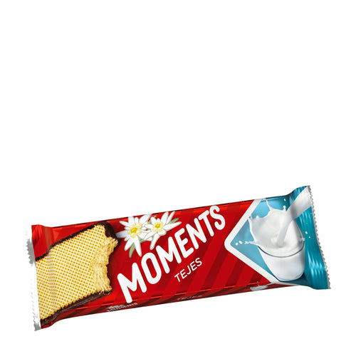 Moments Milk wafer bar packaging on a white background