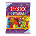 Haribo Monsterjagd gummy candy package with colorful characters on a purple background