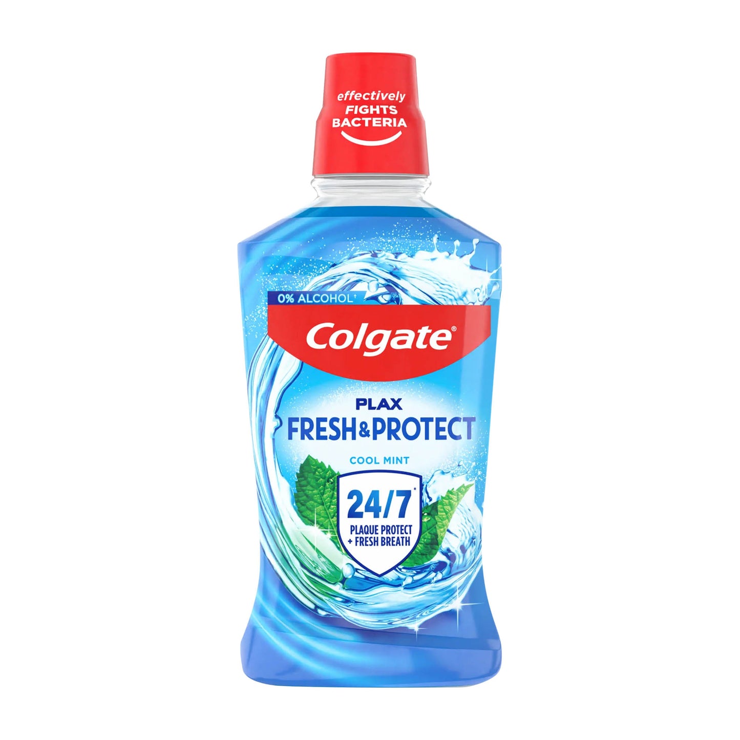 Colgate PLAX fresh & protect cool mint alcohol-free mouthwash, 500 mL