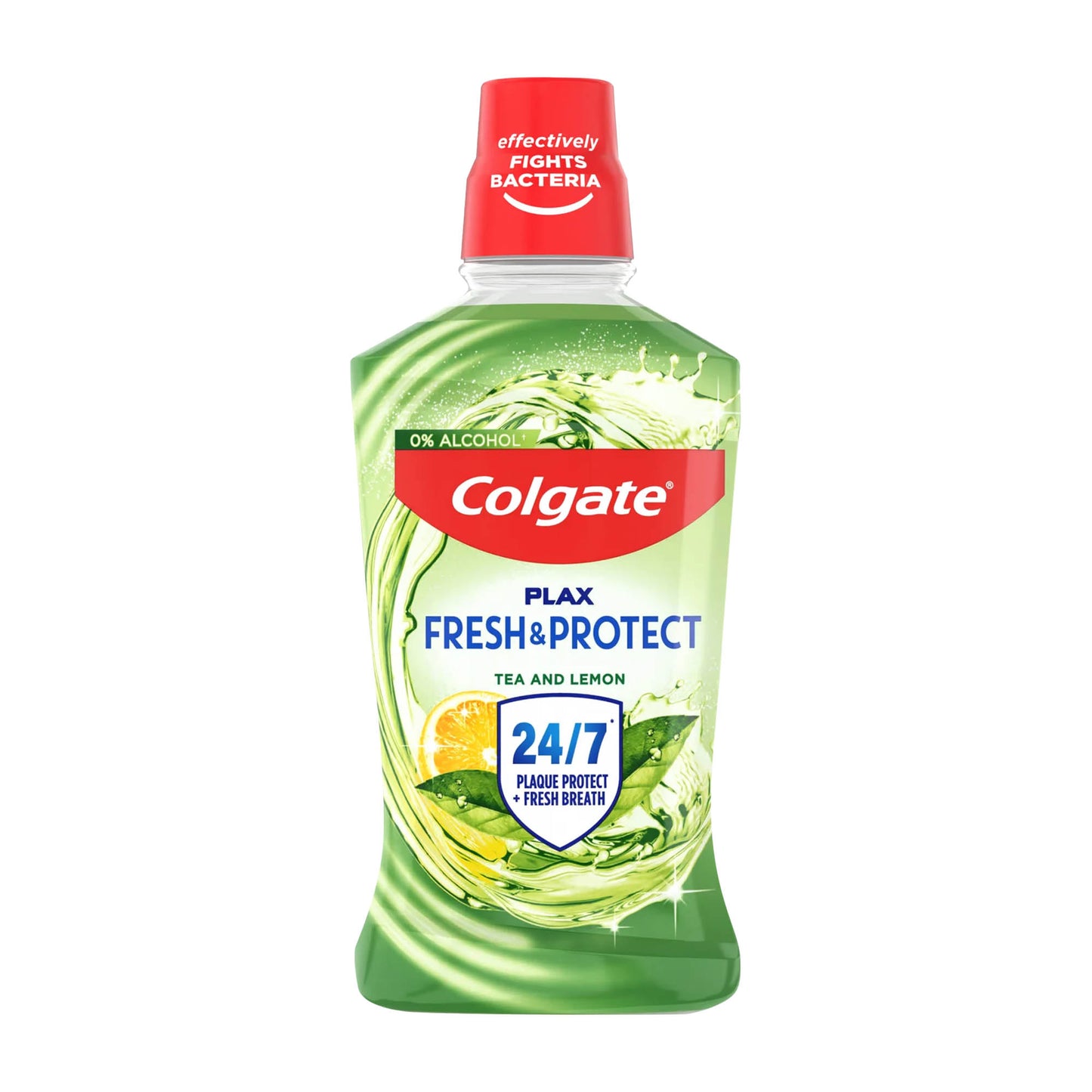 Colgate PLAX fresh & protect tea and lemon mouthwash, 500 mL