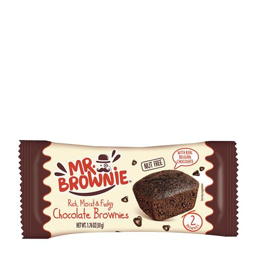 Mr Brownie chocolate brownies packaging on a white background