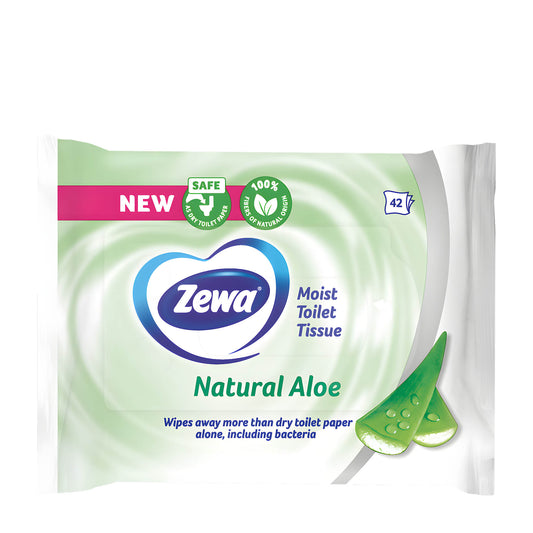 Zewa Natural Aloe moist toilet tissues, 42 Count