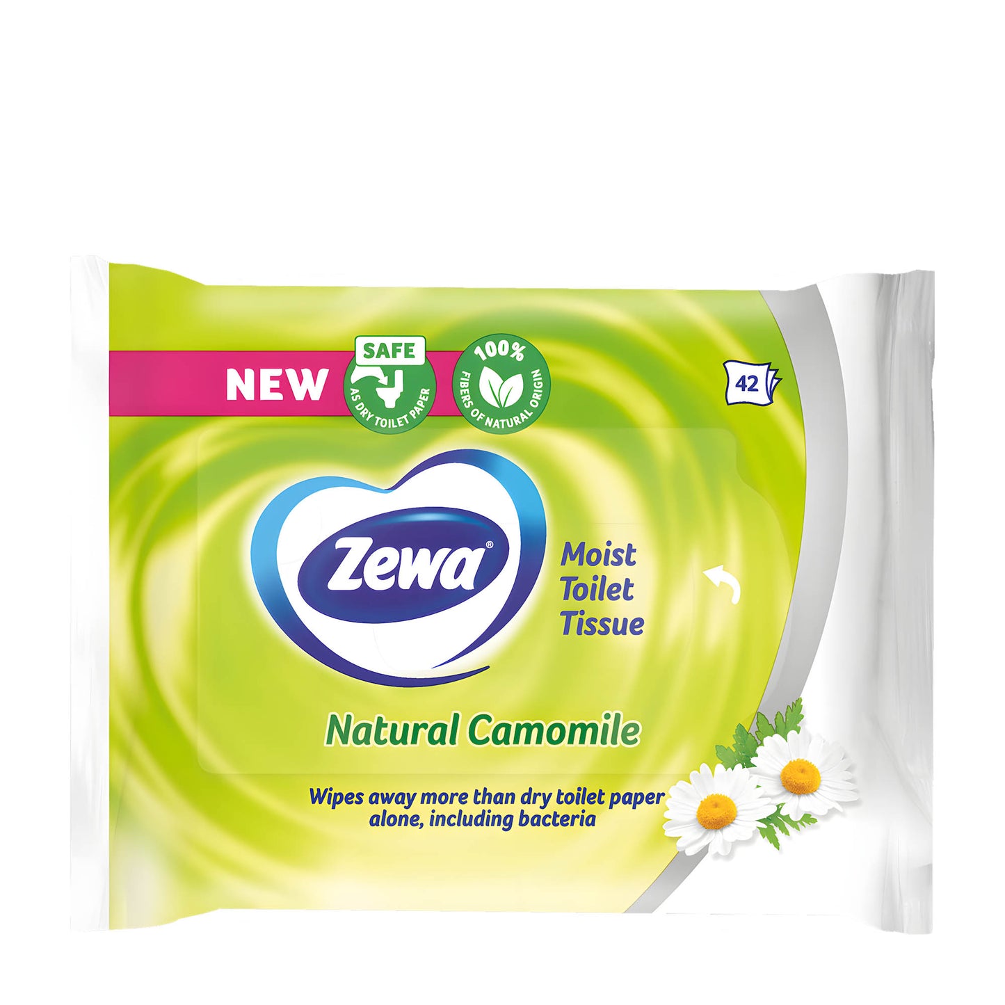 Zewa Natural Kamille feuchte Toilettentücher, 42 Stück